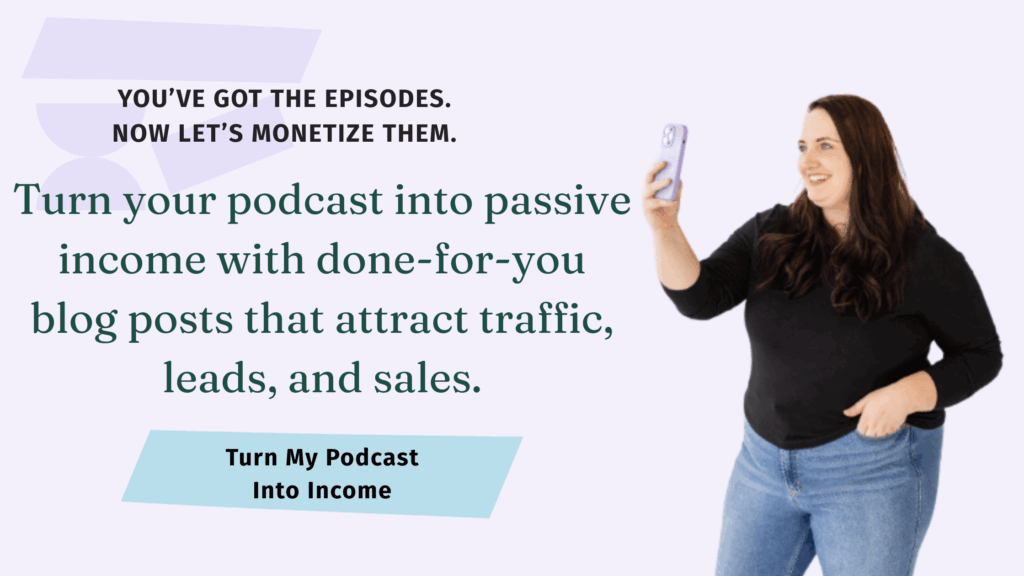 Kara from The Kara Report promotes making passive income from podcasting. 