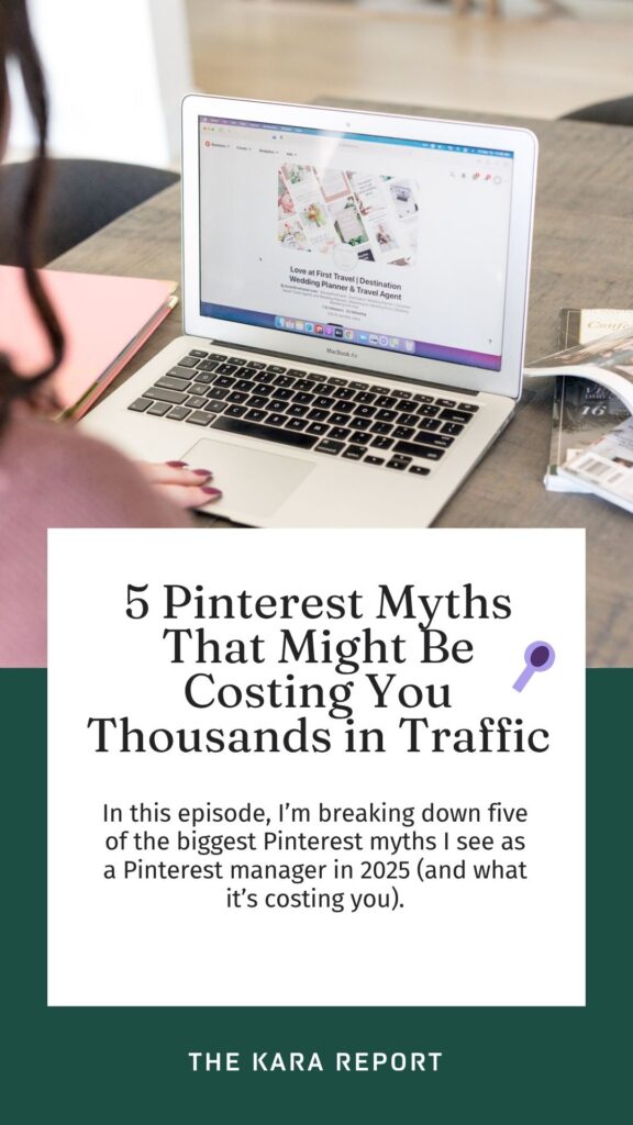 Pinterest graphic sharing the biggest pinterest myths I see as a Pinterest manager
