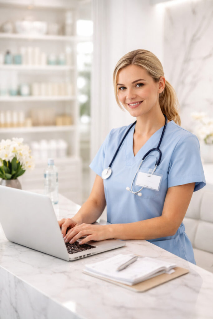 nurse blogging to do some marketing for a med spa
