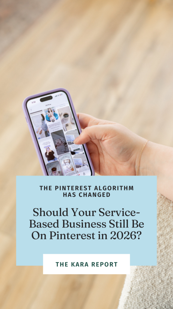 a graphic about the Pinterest algorithm in 2026 and whether or not your business should be on there