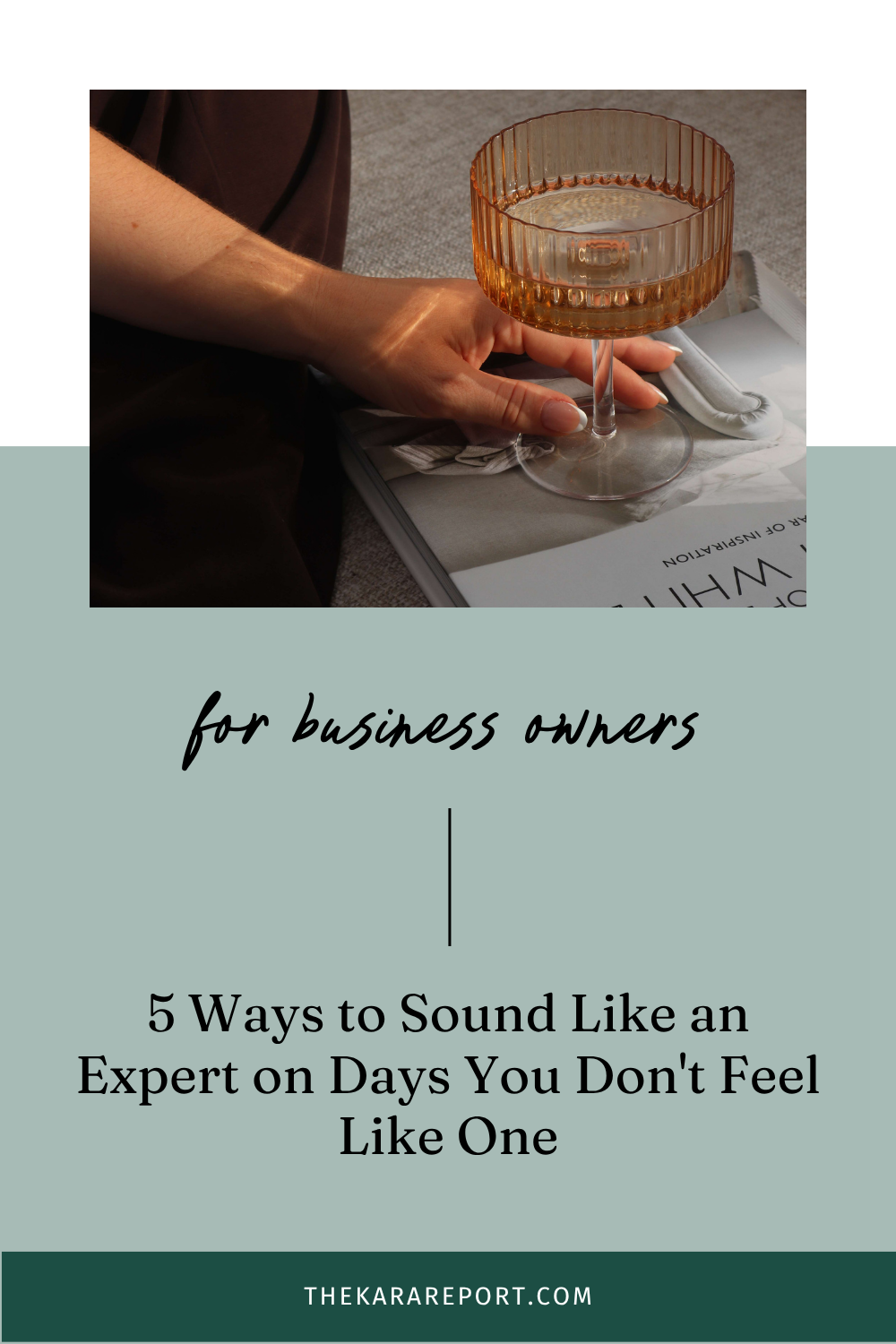 pinterest graphic saying how to sound like an expert on days you don't feel like one